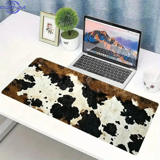 Vintage Cow Print Non-Slip Gaming Desk Mat