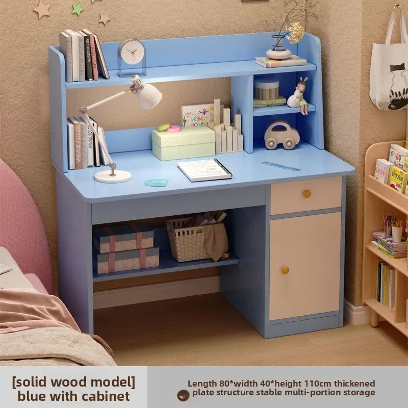 Desk, Bookshelf, Integrated Computer Desk, Home Bedroom, Small Table for Students to Learn to Write