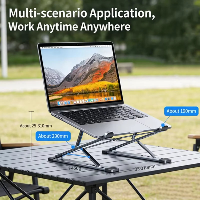 Laptop Stand Aluminum Alloy Anti-Slip Anti-Fall Foldable Height-Adjustable Tablet Stand Suitable for Books and Computers