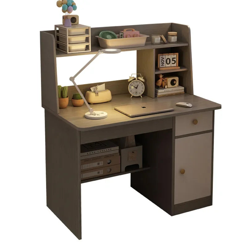 Desk, Bookshelf, Integrated Computer Desk, Home Bedroom, Small Table for Students to Learn to Write