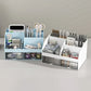 Desk Organizer with 2 Drawers, Plastic Cosmetic Storage, Desktop Organizer Set, Pencil Holder, Perfect for Storage WORLDKPI