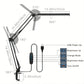 LED Clamp Desk Lamp with 10 Brightness Levels