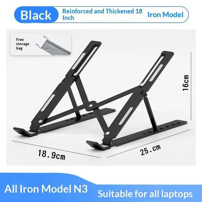 Foldable Portable Laptop Stand Metal Material Notebook Holder Bracket Heighten Laptop Stand for Increased Viewing Comfort