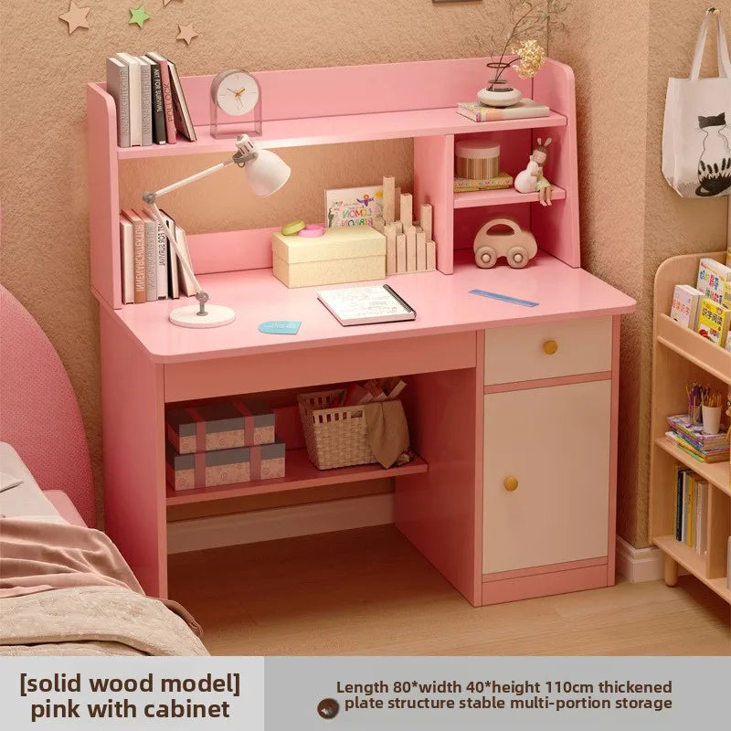 Desk, Bookshelf, Integrated Computer Desk, Home Bedroom, Small Table for Students to Learn to Write