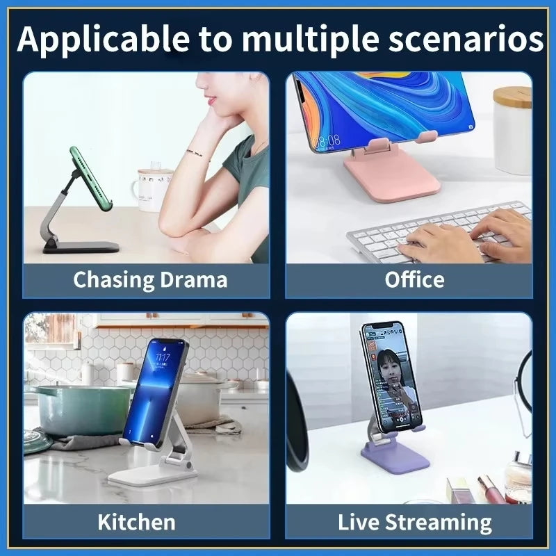 Foldable ABS Desktop Mobile Phone Stand For iPad iPhone Smartphone Support Tablet Desk Cell Phone Portable Holder Bracket