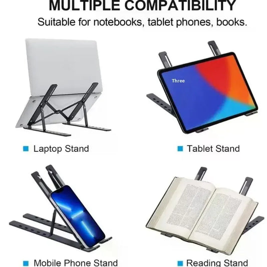 Foldable Portable Laptop Stand Metal Material Notebook Holder Bracket Heighten Laptop Stand for Increased Viewing Comfort