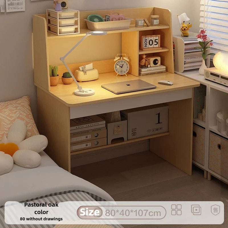Desk, Bookshelf, Integrated Computer Desk, Home Bedroom, Small Table for Students to Learn to Write