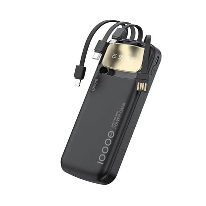 Ultra-Thin Power Bank with Built-In Type-C Cable