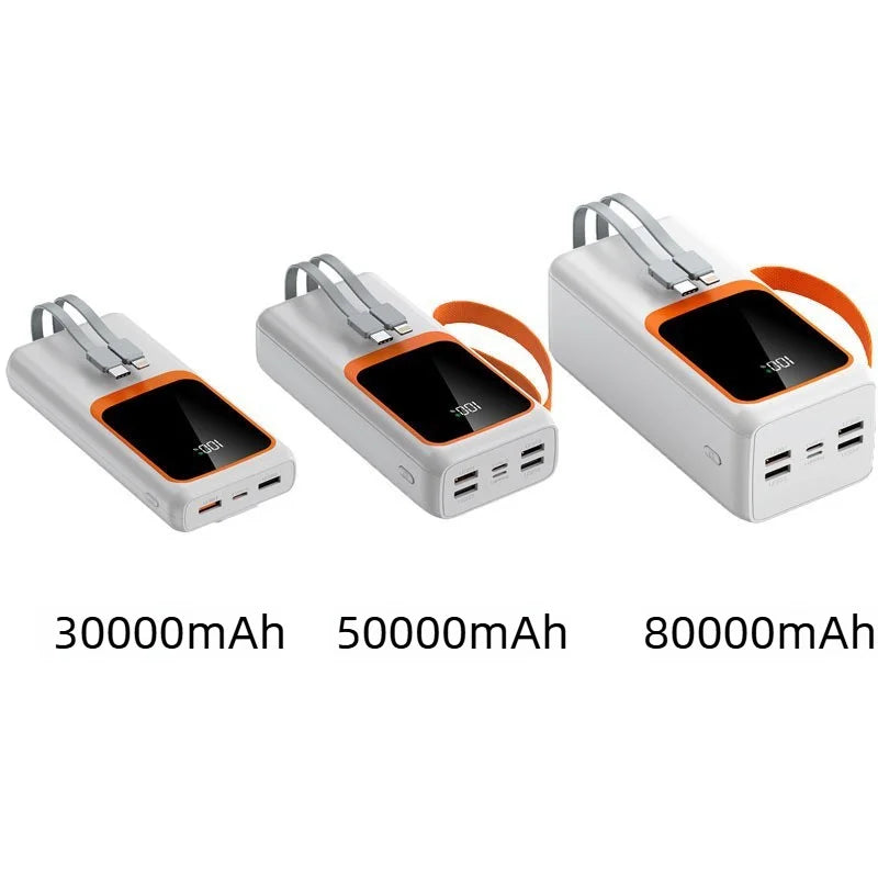 120W Fast Charging Power Bank with Built In Cables